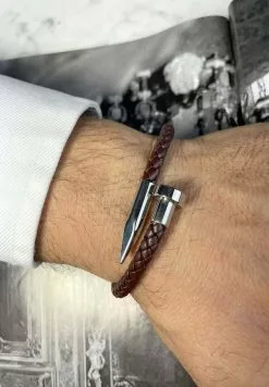 BRELLATO CLOU ET VIS NAGEL SCHRAUBE - GESCHENKBOX - Armband - Dunkel Braun Schokobraun